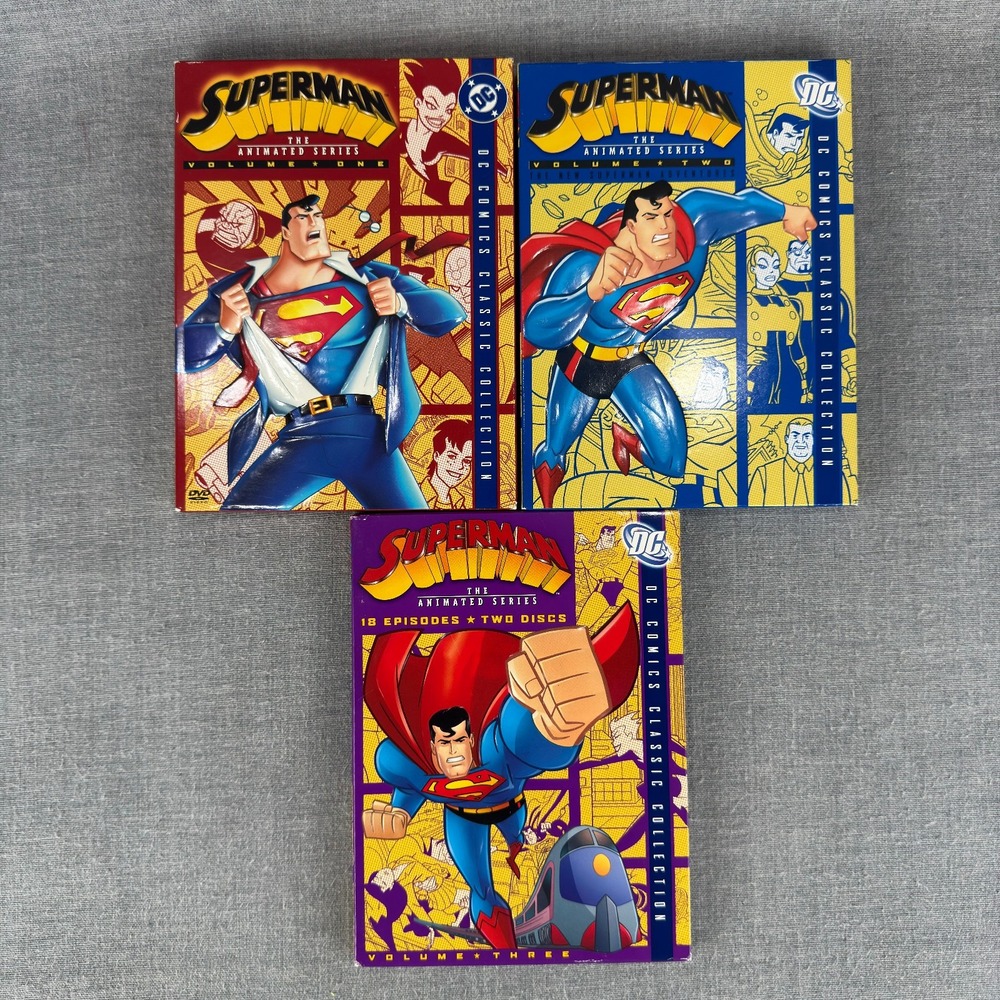 Superman The Animated Series Volumes 1 2 3 DVD Complete Set DC Tested